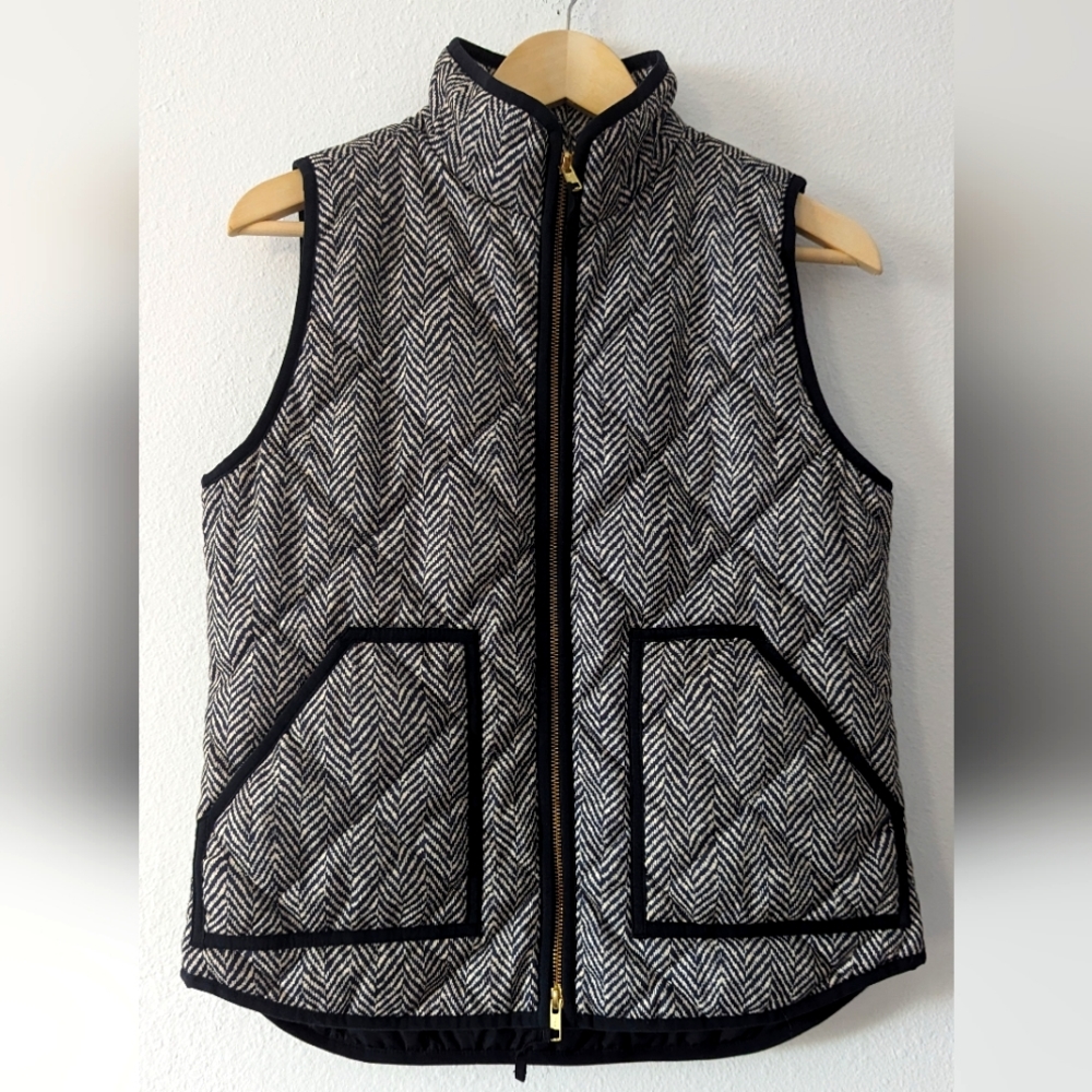 J Crew Quilted Herringbone Puffer Vest